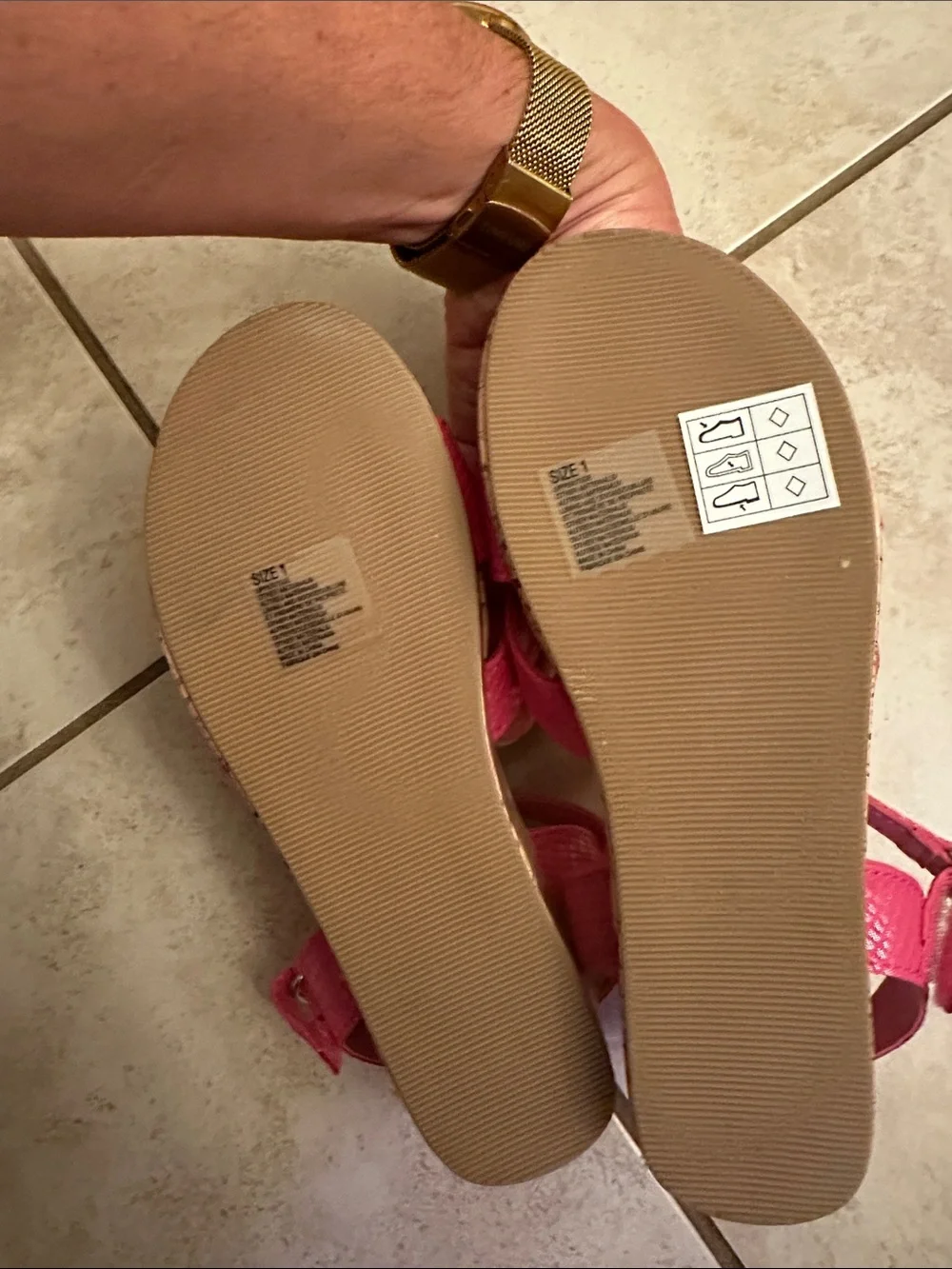 Brand NEW! Girls' Gymboree Pink Floral Cork Wedge Sandals